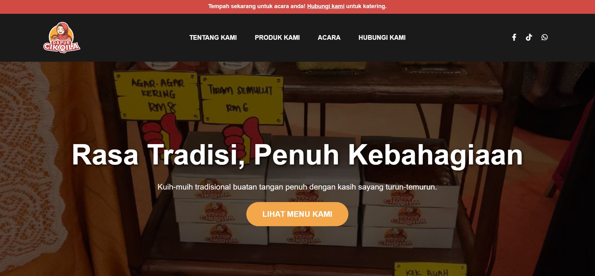 Dapur Cik Qila - One-page website
